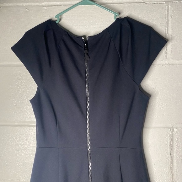 Kate Spade Black Knit Dress Black Knee Length MIDI Sz 10 Fit Flare - Picture 8 of 15